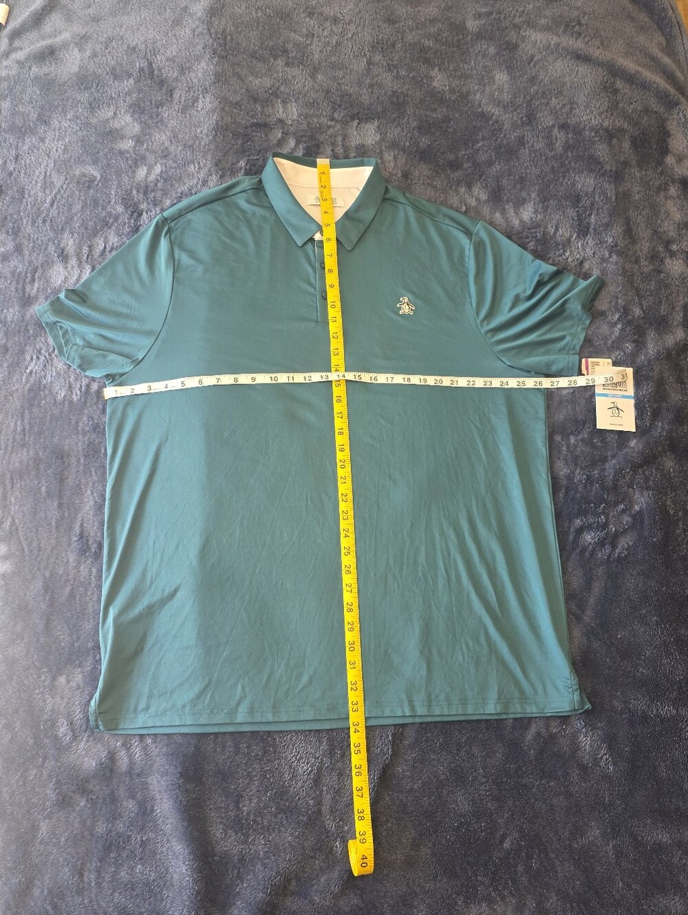 Original Penguin Mens Golf Polo Shirt NWT XXL 2XL Corsair Blue All Over